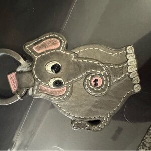 Coach Black Elephant Keychain